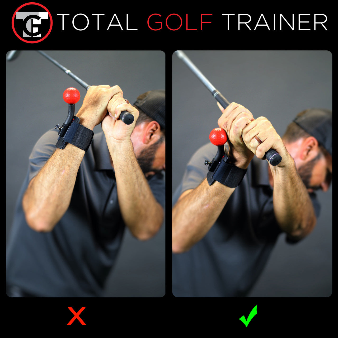 Total Golf Trainer Wrist/Arm | Golf Swing Trainer for Wrist Structure, Arm Connection & Clubface Control